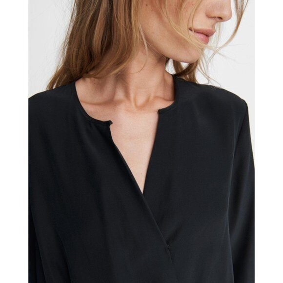 NWOT Rag and Bone Lora women black Silk Blouse  Relaxed Top size S - Picture 4 of 11